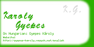 karoly gyepes business card