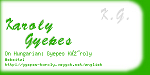 karoly gyepes business card